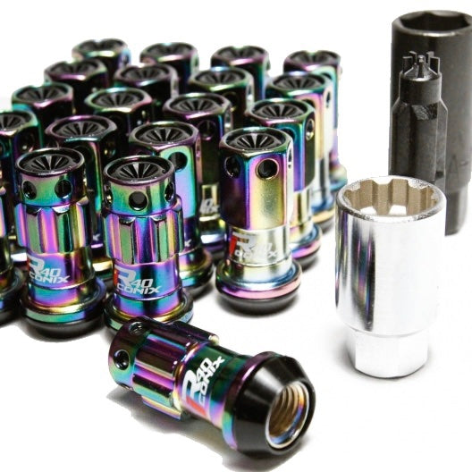 Project Kics R40 ICONIX Lug Nuts + Lock Set – M12x1.50 – Neo Chrome